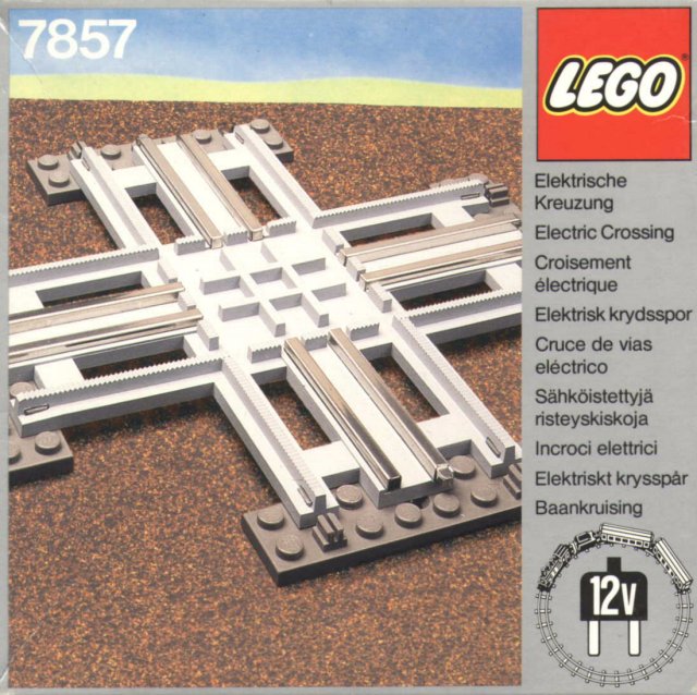 Lego 7857 12v Crossing, Electric Rails Grey 
